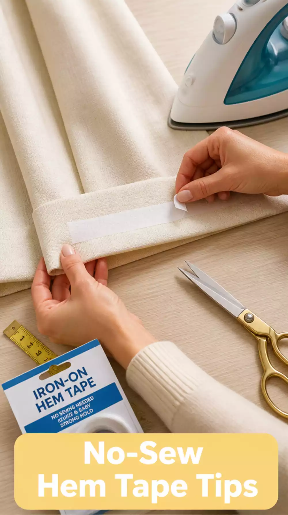 The No-Sew Iron-On Hem Tape Curtain Trick That Tailors Any Cheap Panel in Minutes
