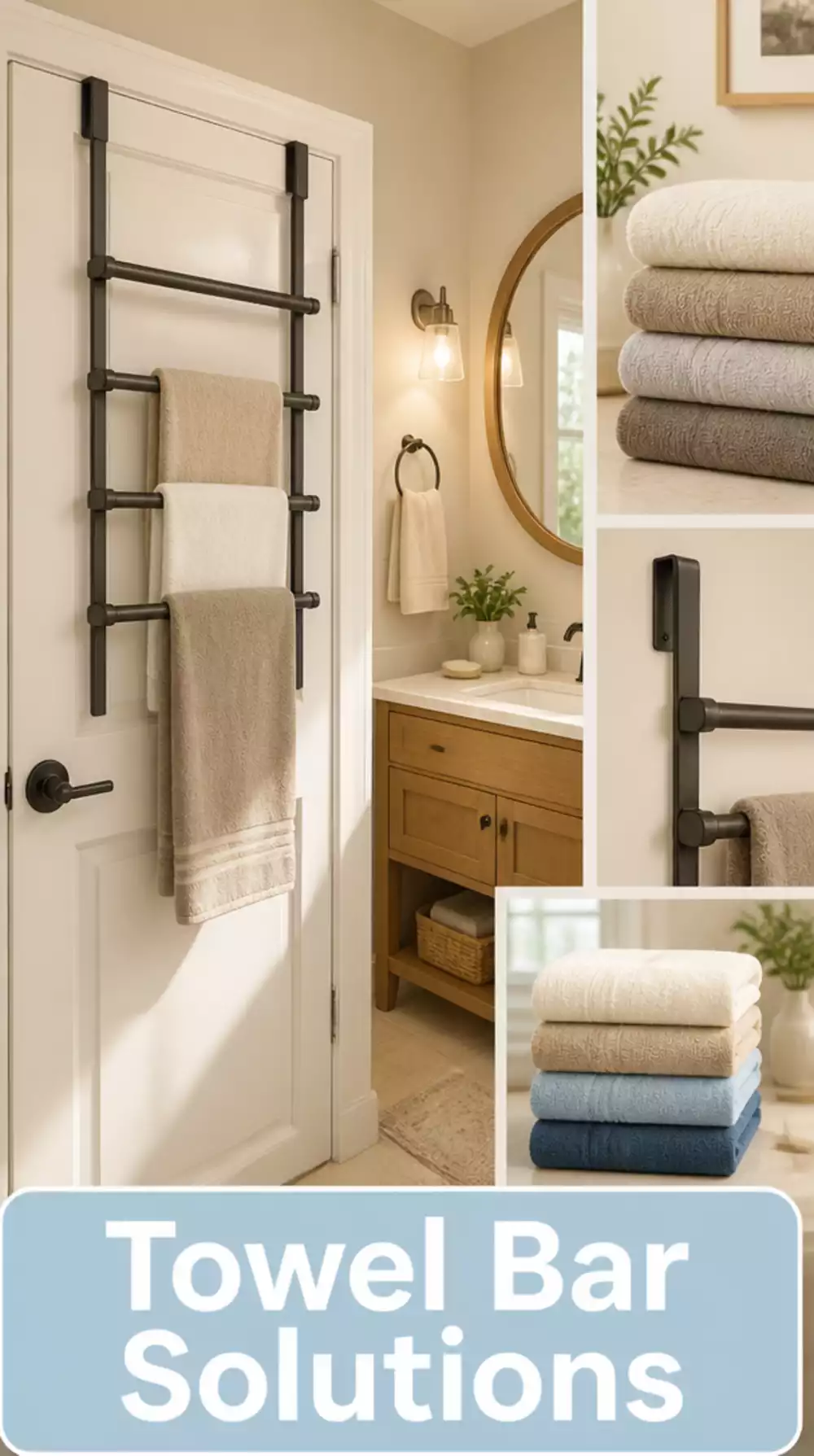 Bathroom Over-Door Towel Bar That Adds Hanging Space Without a Single Screw Hole