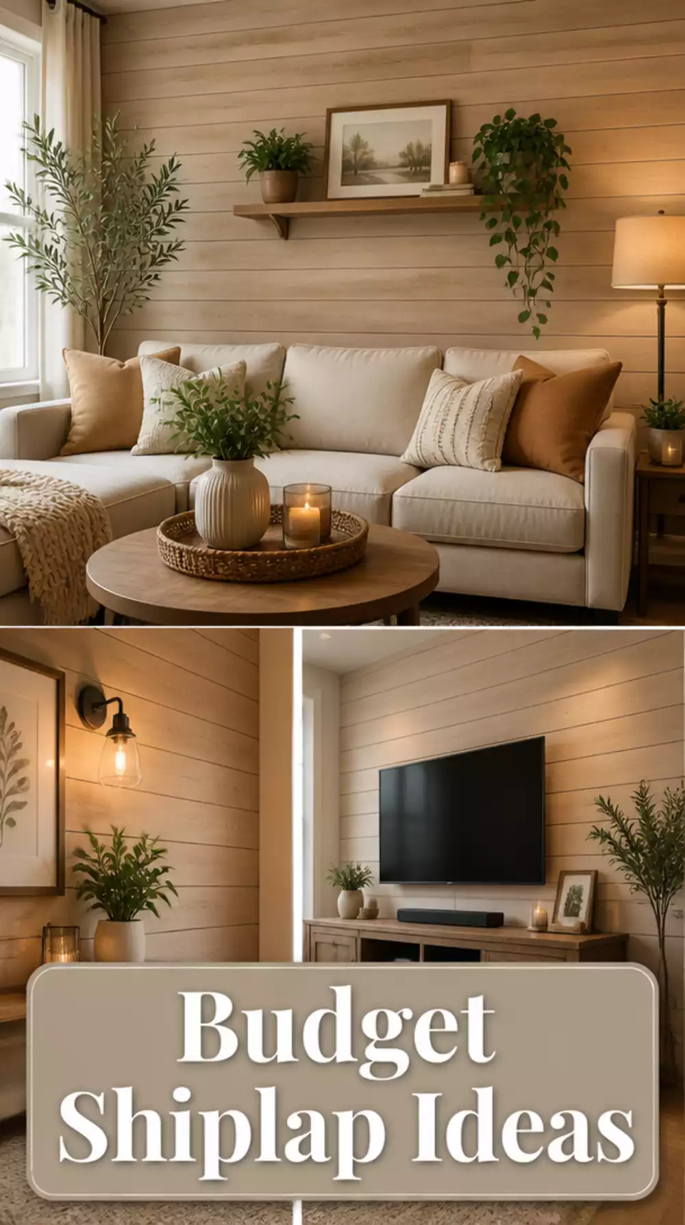 Living Room Amazon Peel-and-Stick Wood Plank Panel That Fakes Real Shiplap