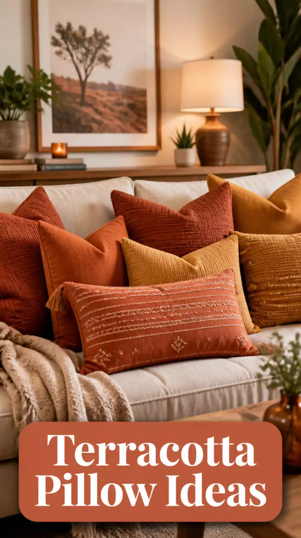 Terracotta Mustard Pillow Set for Colourful Sofa