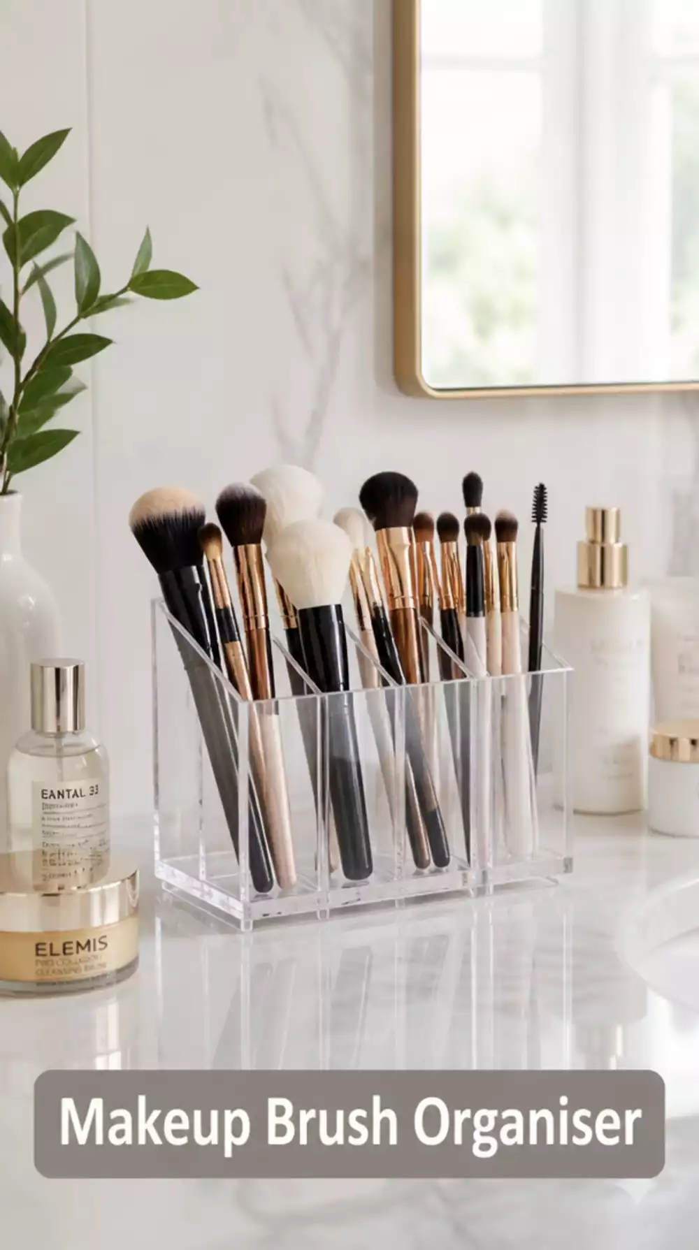 Makeup Brush Holder Organizes Vanity for Clean Display