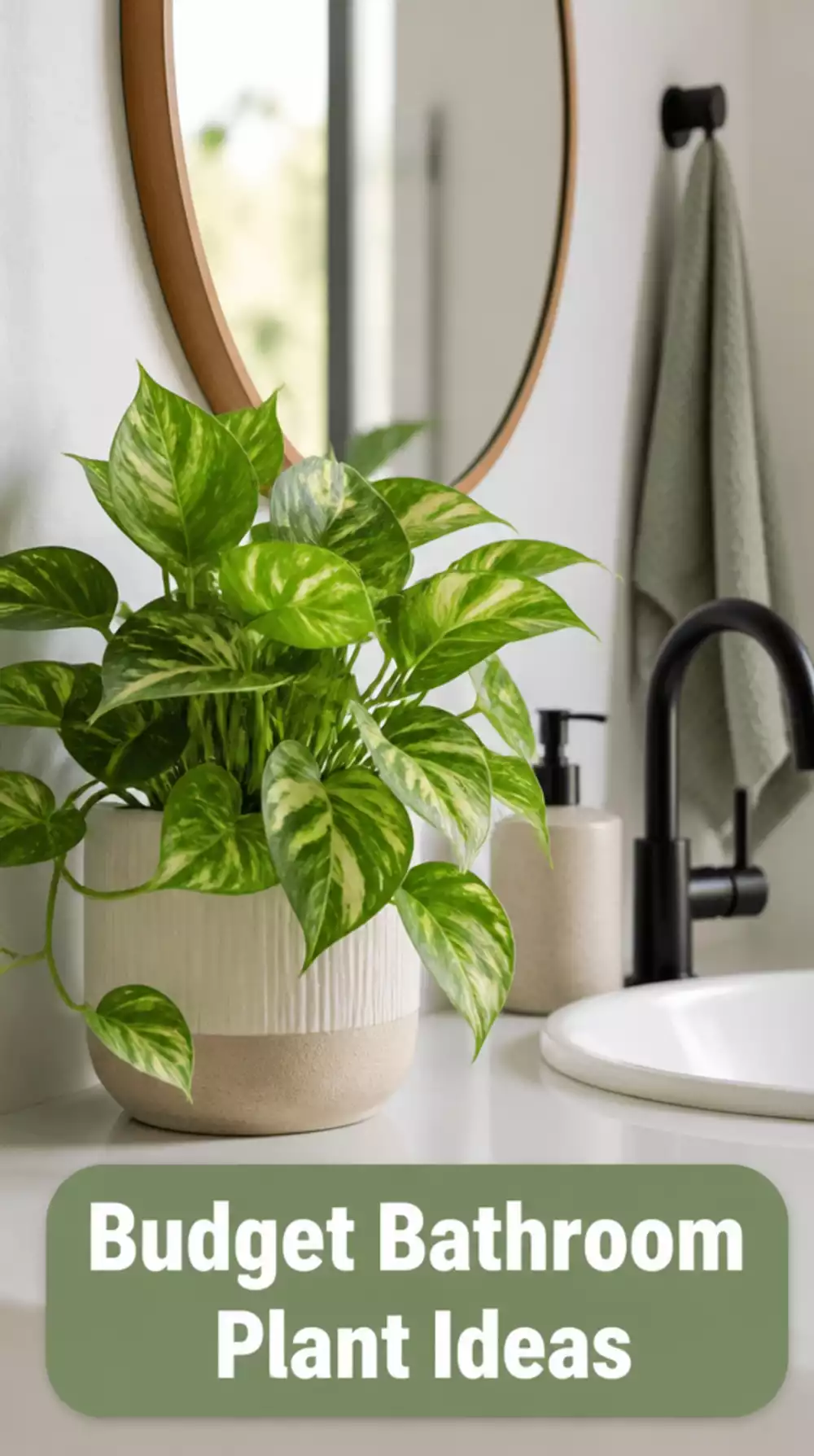 Why a Single Real Houseplant on a Bathroom Vanity Makes Any Budget Bathroom Feel More Alive