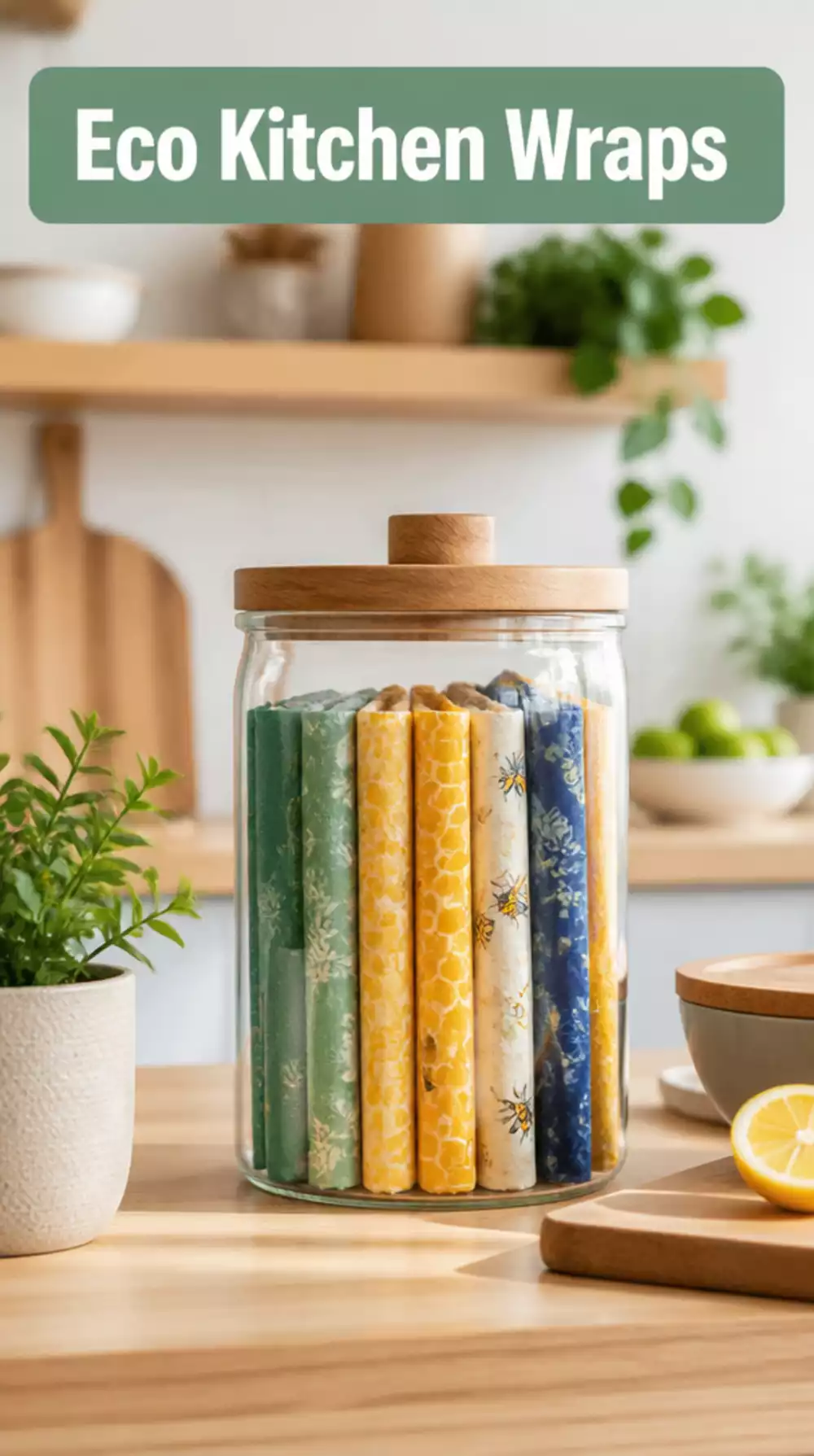 Kitchen Beeswax Wrap Display Jar for Eco-Friendly Food Storage