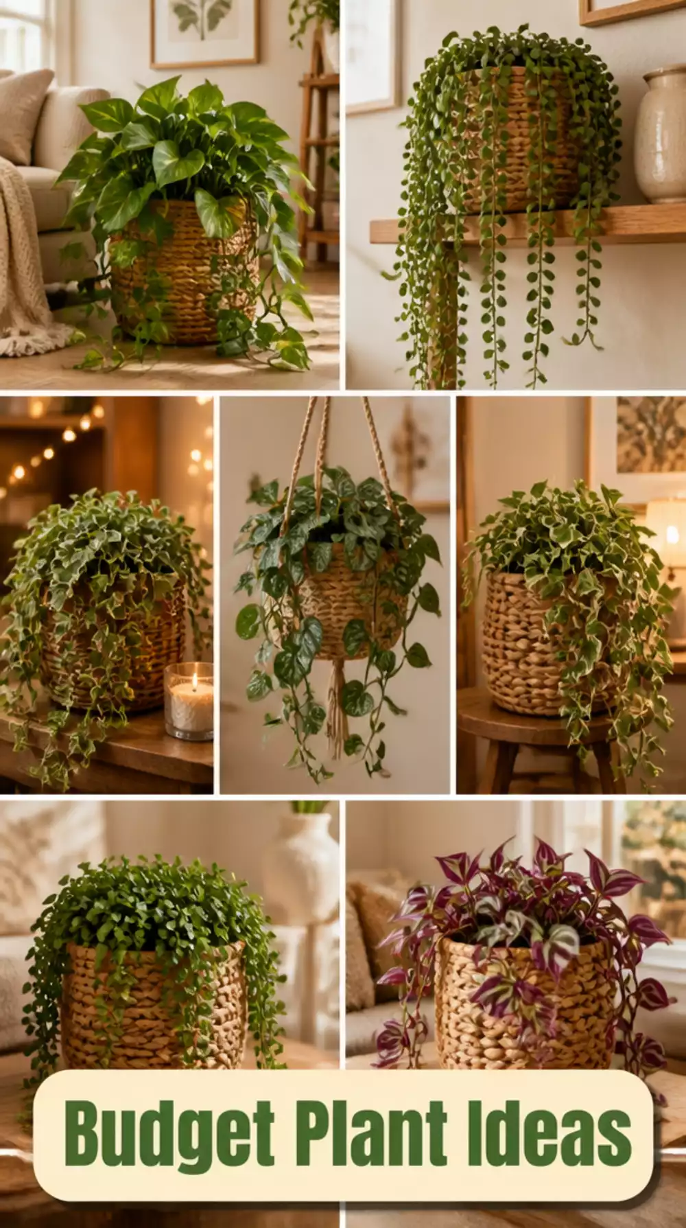 Why a Trailing Floor Plant in a Large Woven Basket Completes a Budget Living Room Makeover