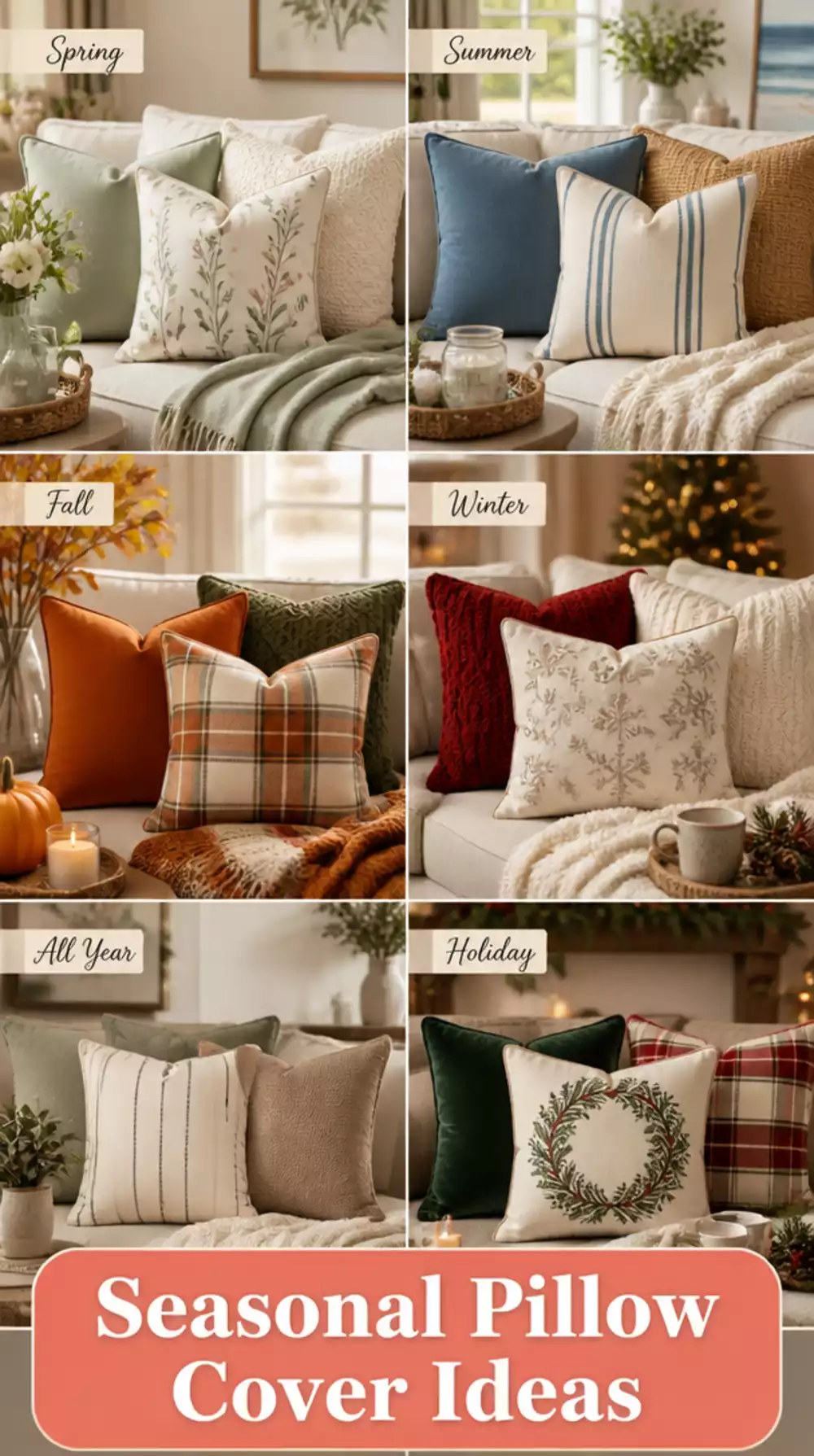 The Seasonal Pillow Cover Swap Trick That Updates a Whole Living Room for Under Ten Dollars