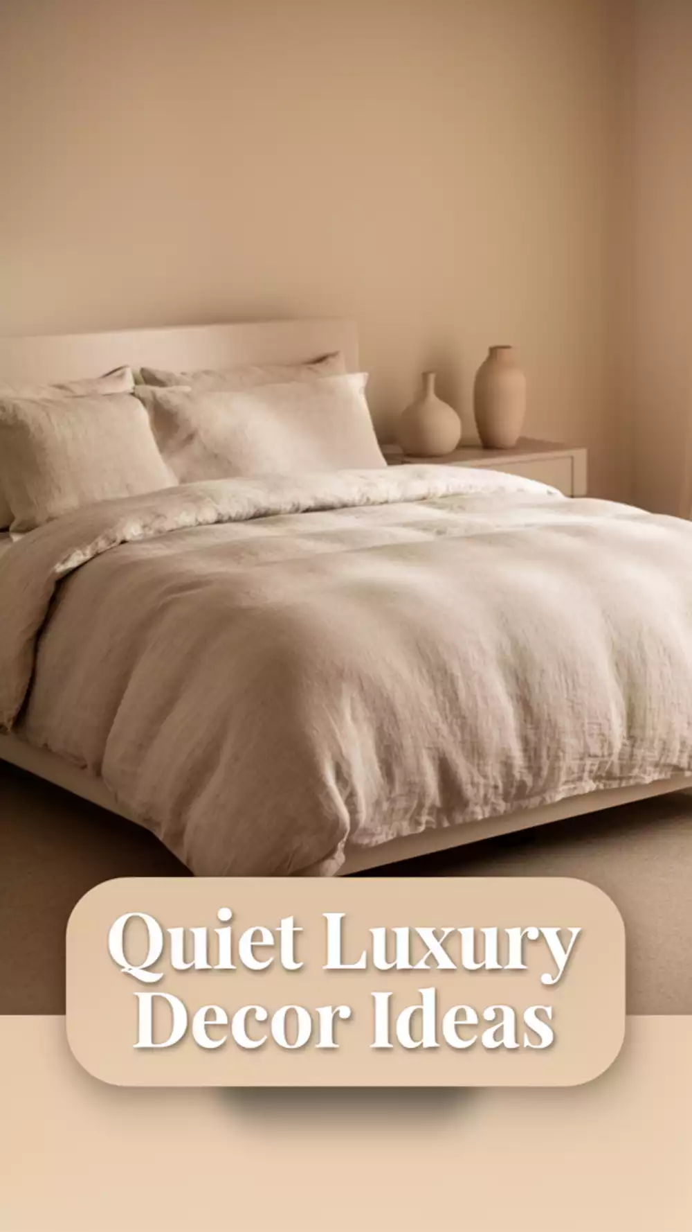 The Quiet Luxury Trend Trick Achieved With Neutral Linen Bedding and Simple Ceramic Accents