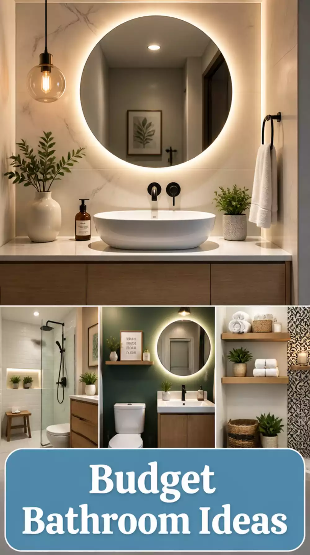 Bathroom Backlit LED Mirror Panel That Makes a Small Bathroom Feel More Expensive
