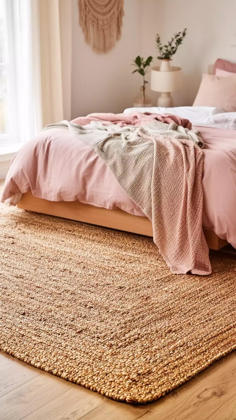 The Bedroom Woven Jute Rug Trick That Adds Texture Without Overpowering a Small Space