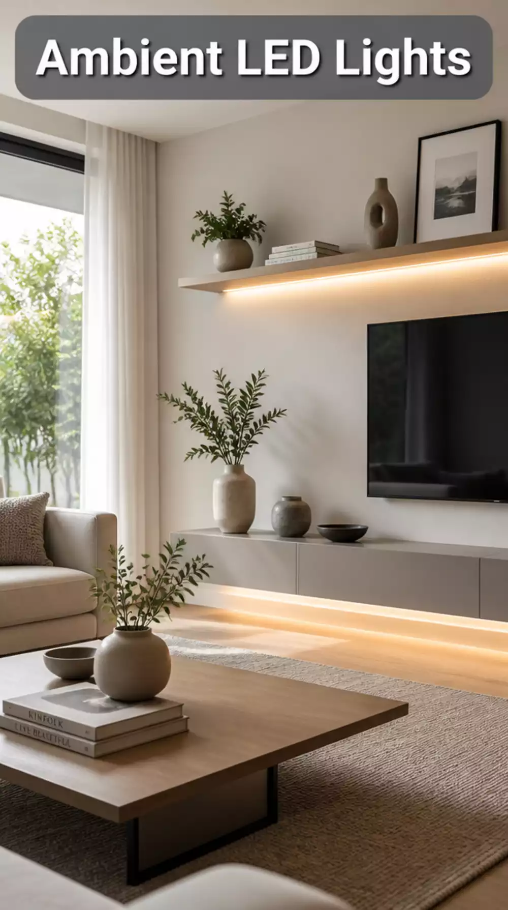 LED Strip Lights Create Modern Shelf Glow