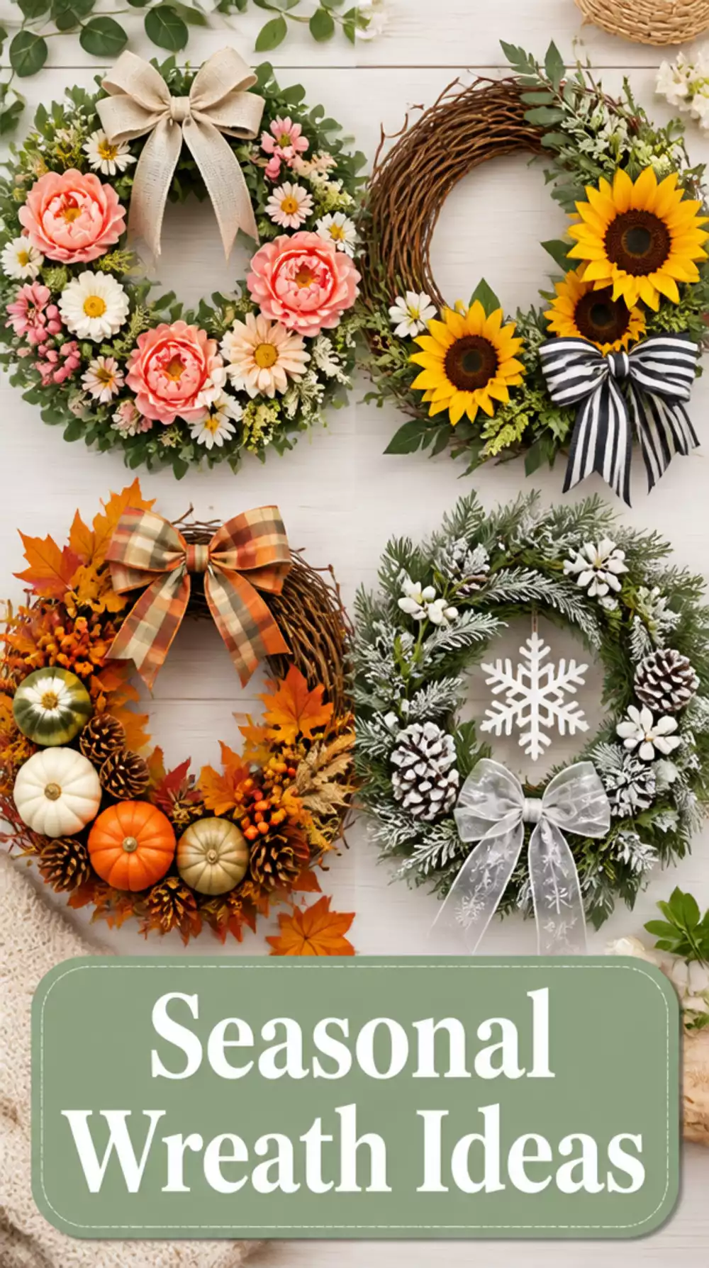 Dollar Store Seasonal Wreath Base That Becomes a Custom Front Door Statement