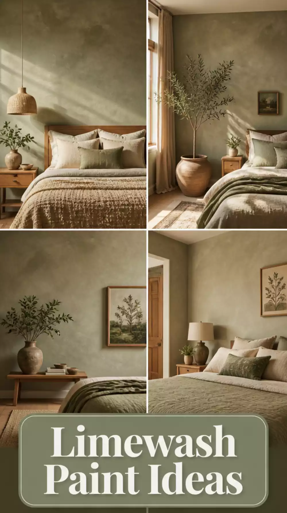 Bedroom Limewash Paint Technique on One Wall for a Textured Organic Look