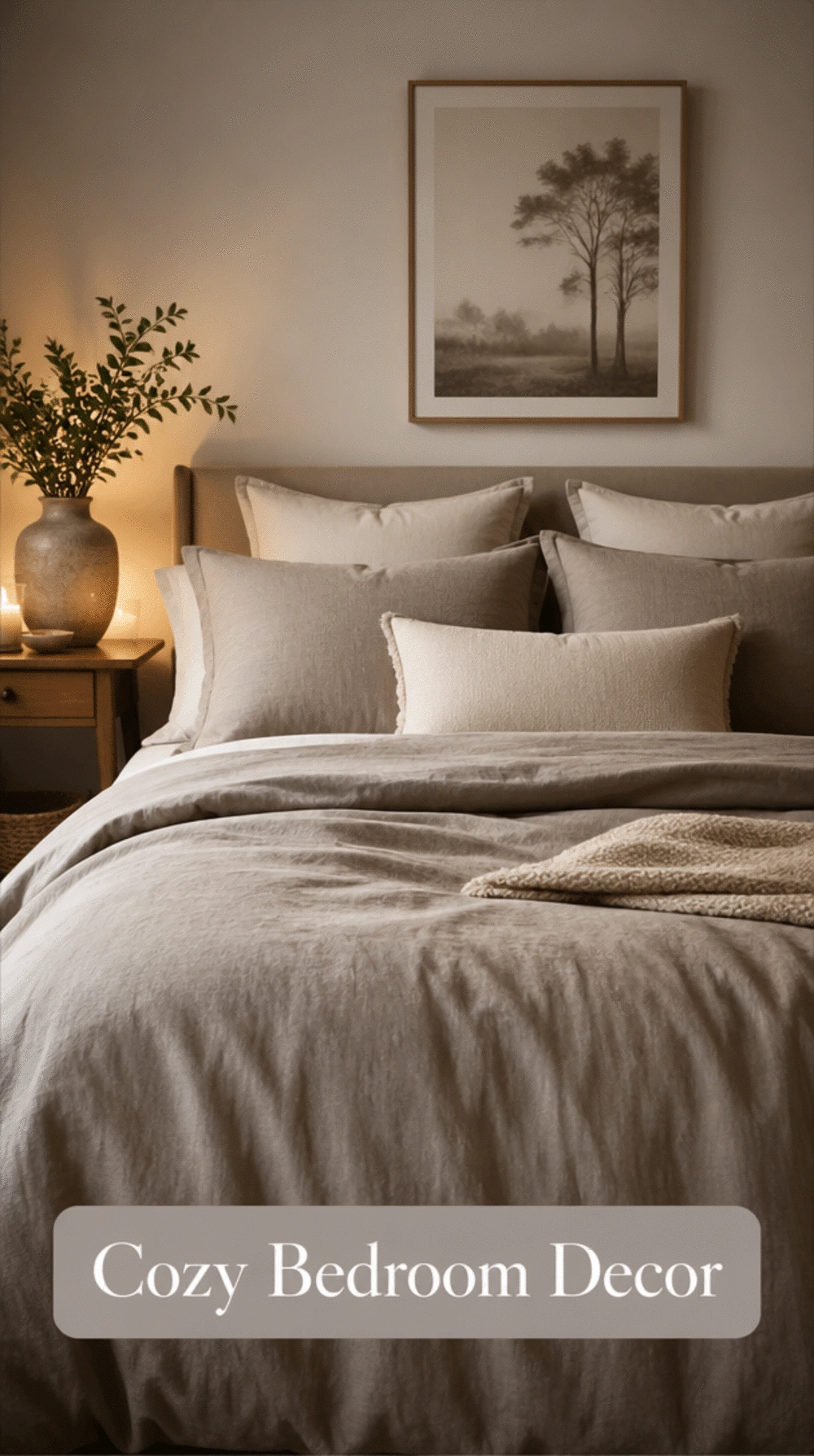 Bedroom Linen Duvet Cover in a Soft Stone Wash for a Calm Elevated Sleep Space