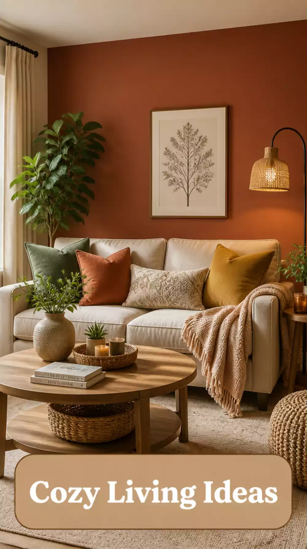 Living Room Accent Wall Repainted in a Deep Warm Tone That Changes the Whole Room