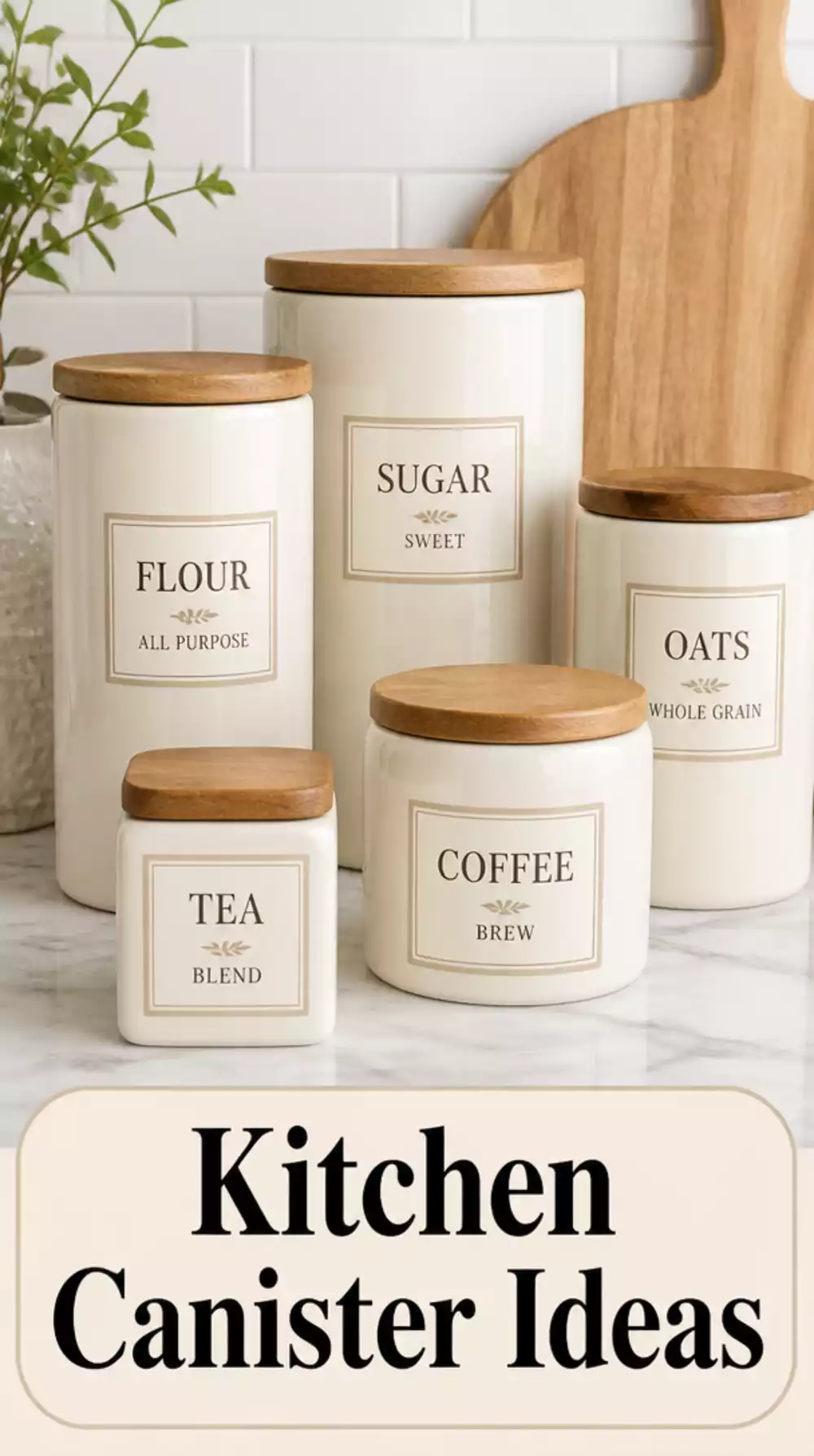 Kitchen Countertop Ceramic Canister Set That Brings a Cohesive Look to the Counter