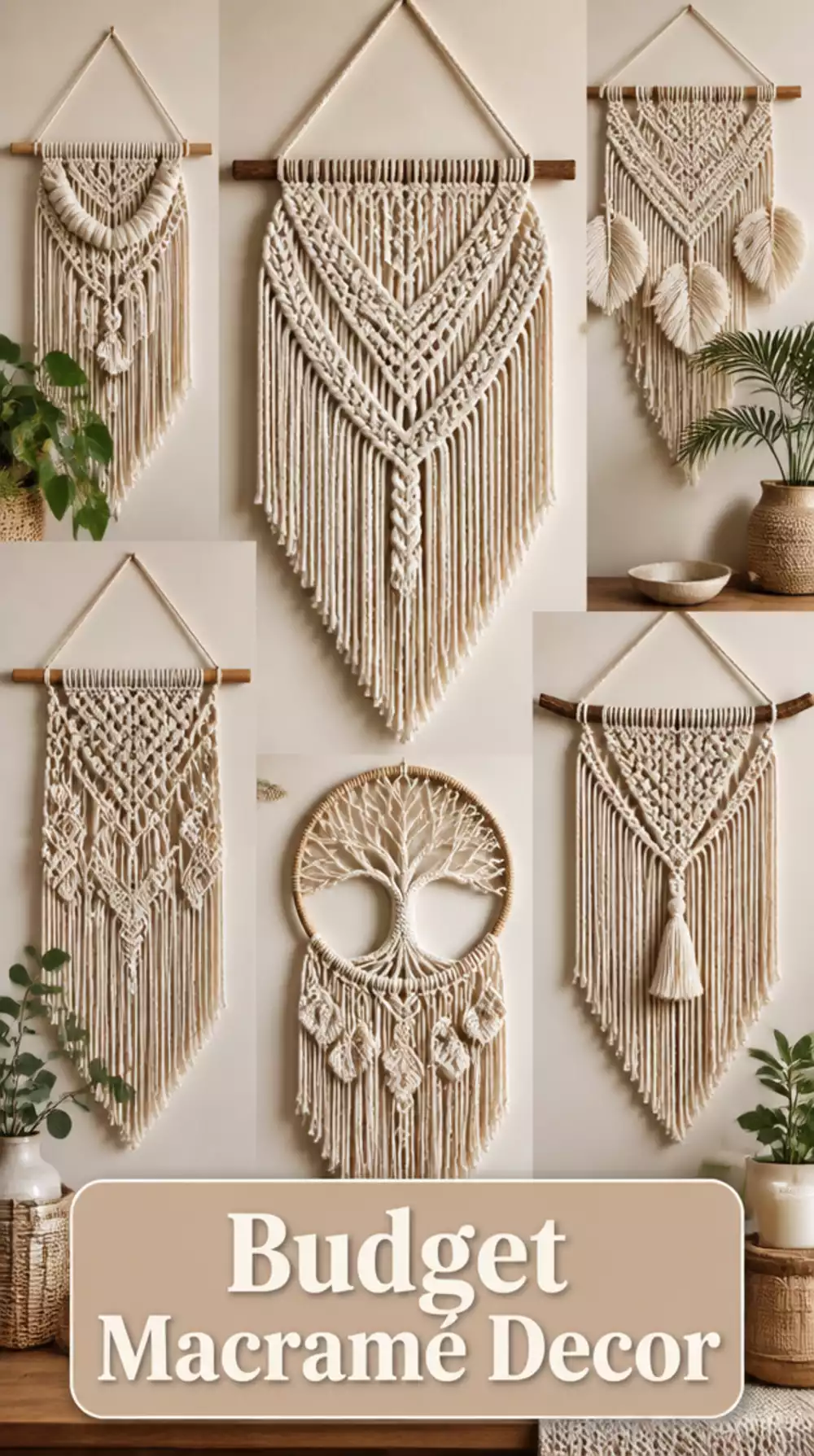 Bedroom Amazon Macramé Wall Hanging in a Natural Cotton That Ships for Under Fifteen Dollars