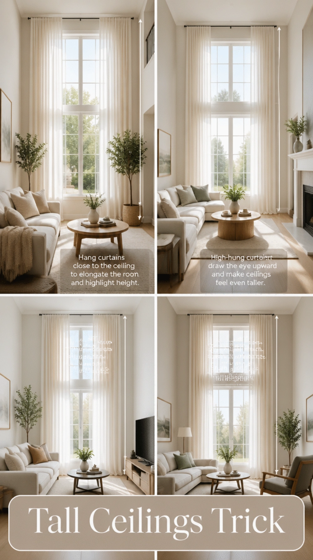 The Vertical Curtain Rod Trick That Makes Small Living Room Ceilings Look Taller