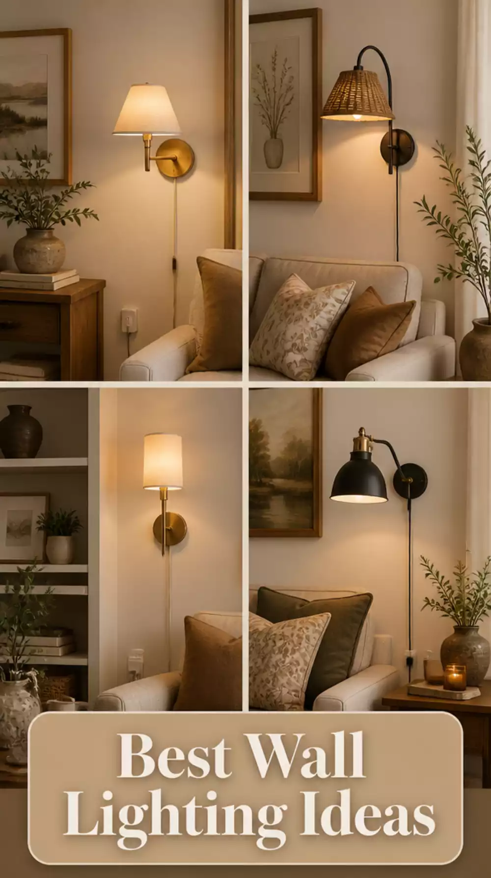 Living Room Plug-In Sconce Light That Adds Wall Lighting Without Any Wiring