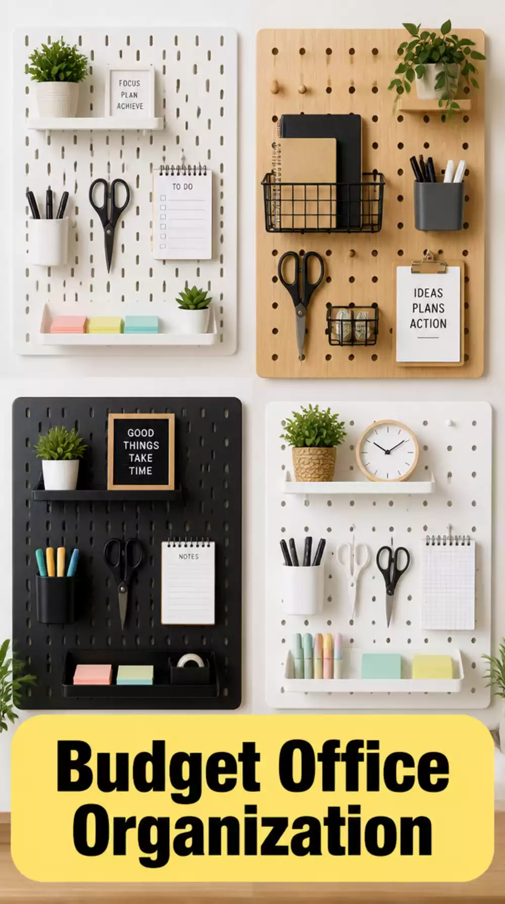 Home Office Pegboard Wall Organiser That Keeps a Budget Desk Surface Completely Clear