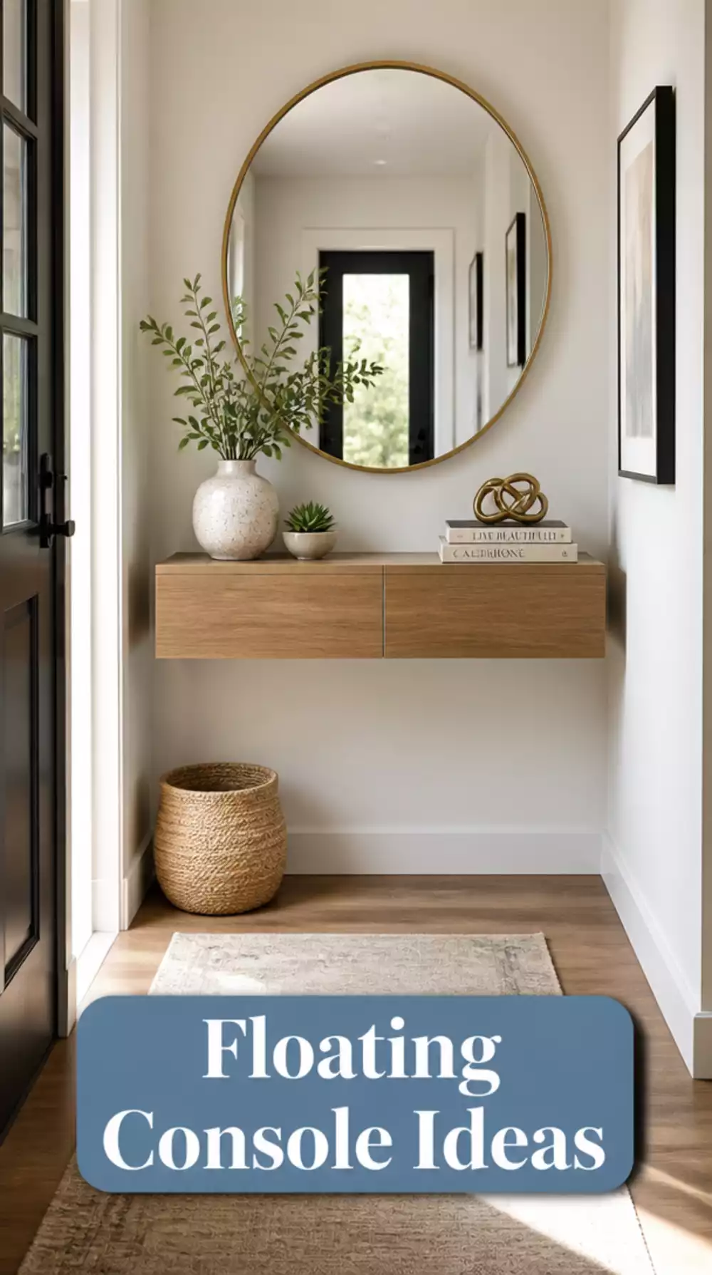 The Hallway Floating Console With a Mirror Above Trick That Makes a Narrow Space Feel Like a Room