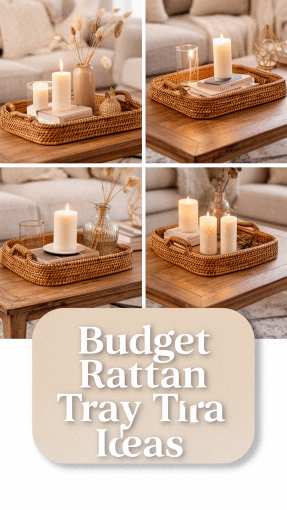 The Amazon Rattan Tray Trick That Styles a Coffee Table for Under Ten Dollars