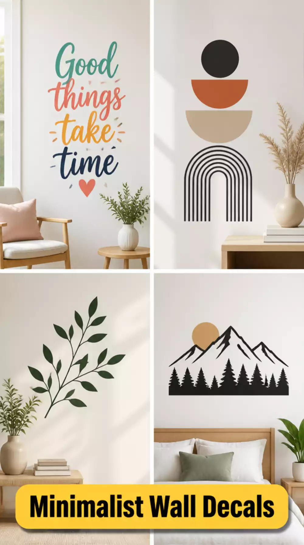 Living Room Wall Decal Set for a Minimal Aesthetic That Costs Next to Nothing