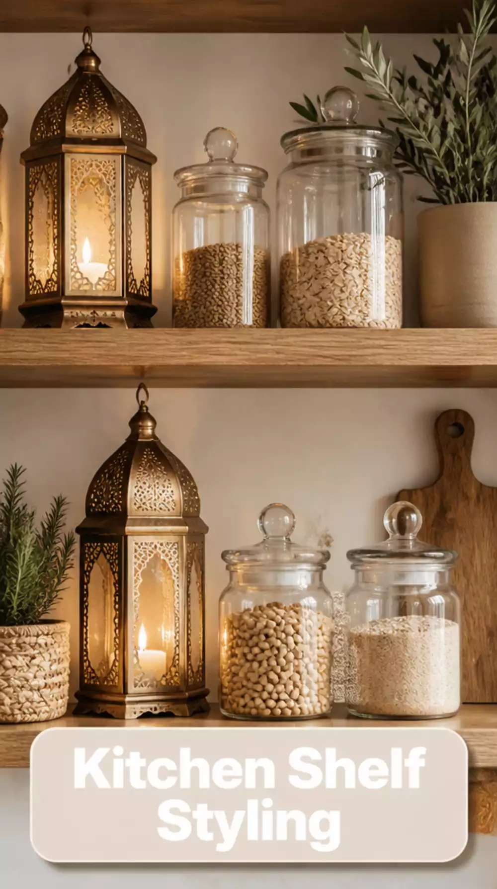 Kitchen Open Shelf Styling Ideas with Candles