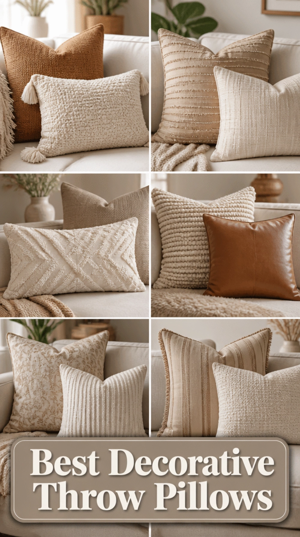 Living Room Throw Pillows in a Warm Neutral Mix That Change Everything