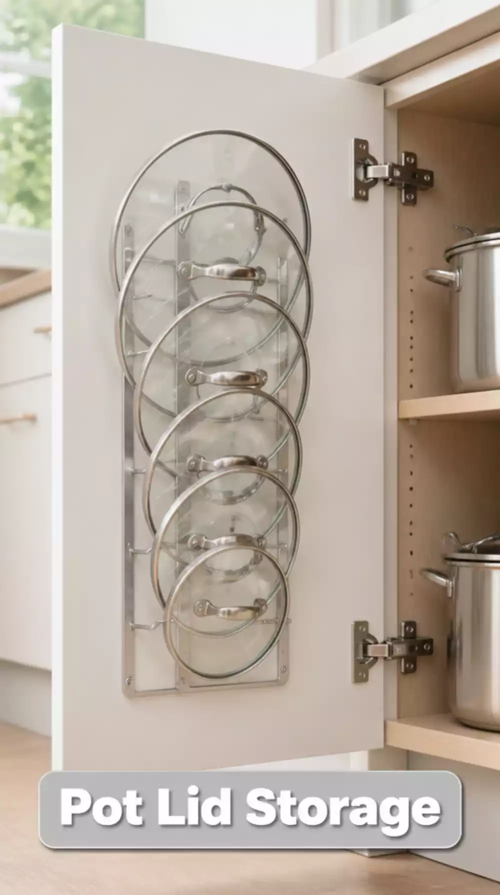 Smart Pot Lid Storage for Organised Kitchen Cabinets